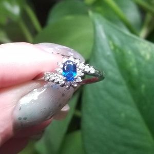 Sapphire and Silver ring - size 9